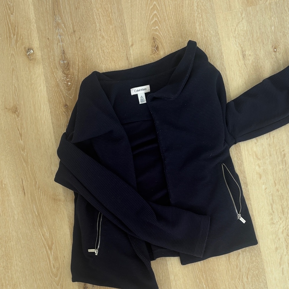Calvin Klein Navy Jacket with Silver Zippers